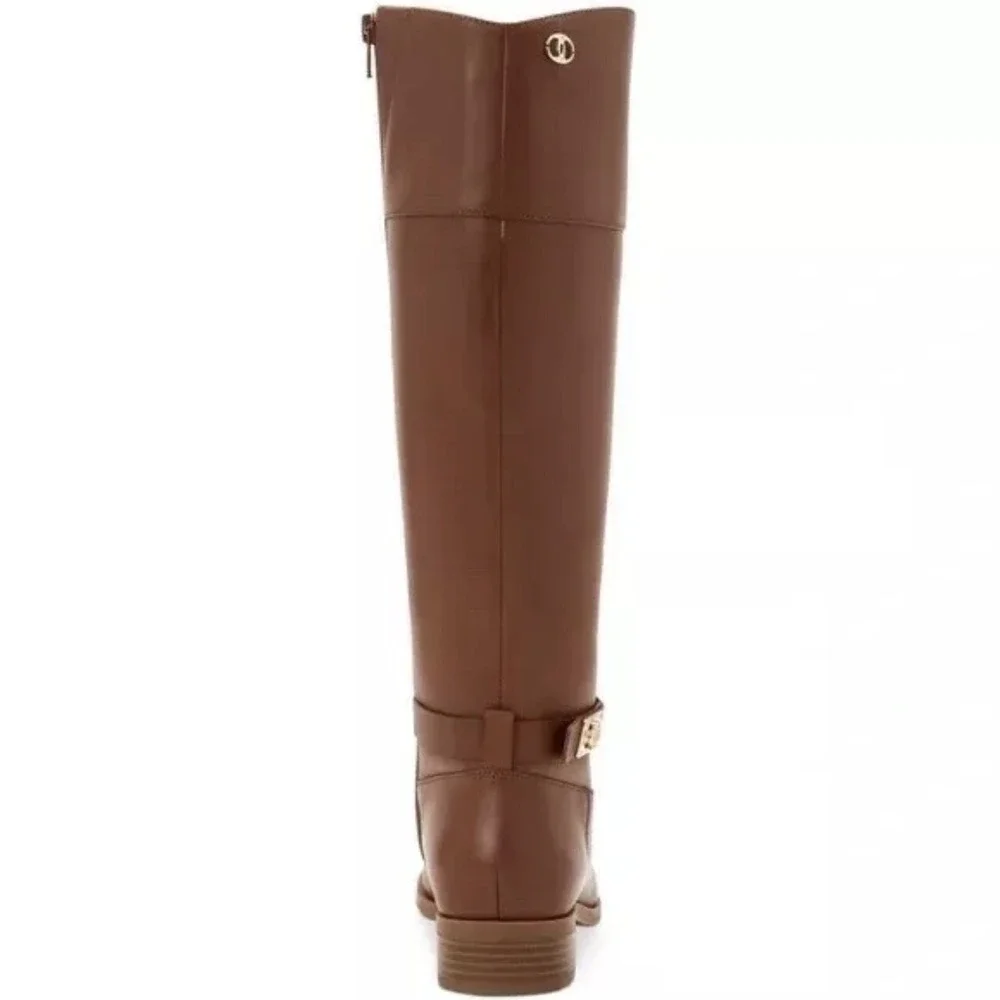Charter Club Womens Size 5 Johannes Tall Riding Knee High Boots Leather Brown